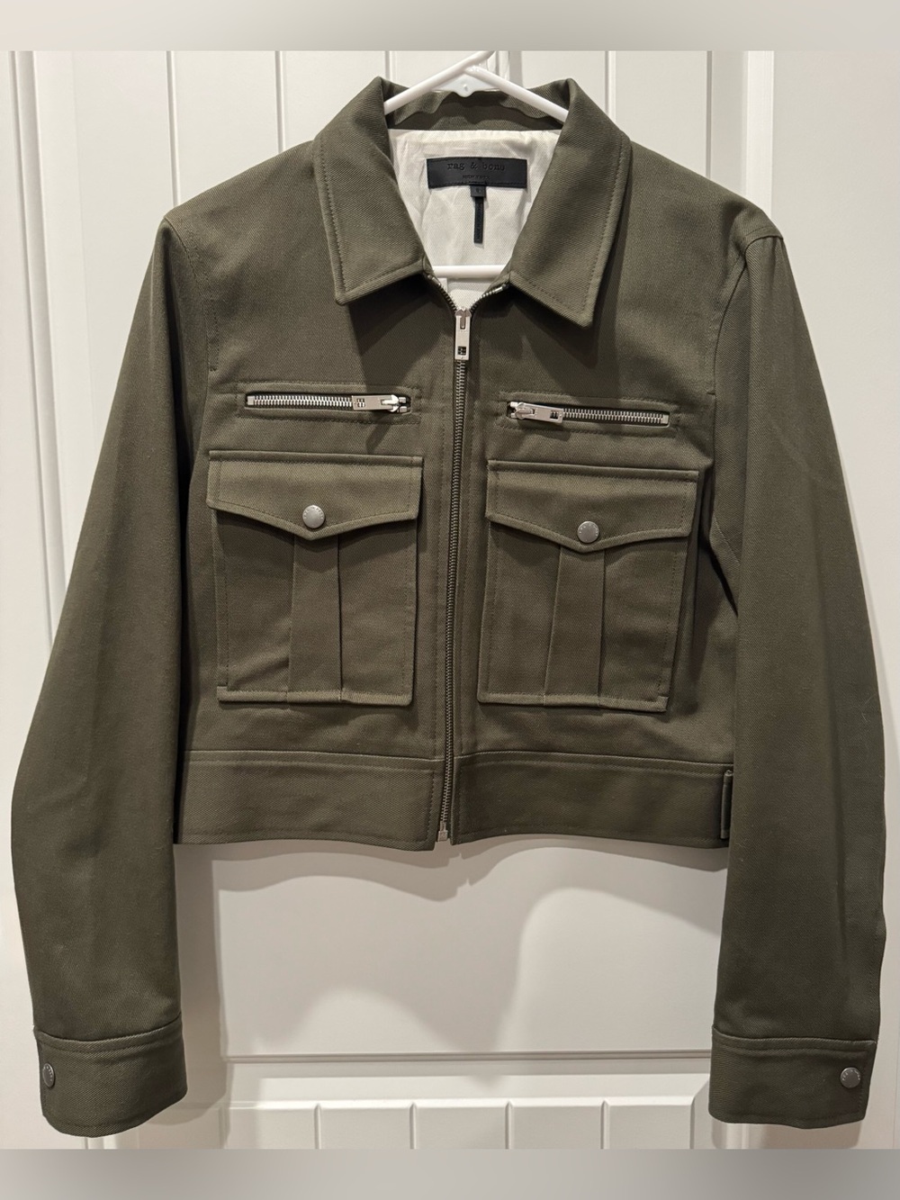 Rag & Bone Dark Olive Pike Crop Utility Jacket